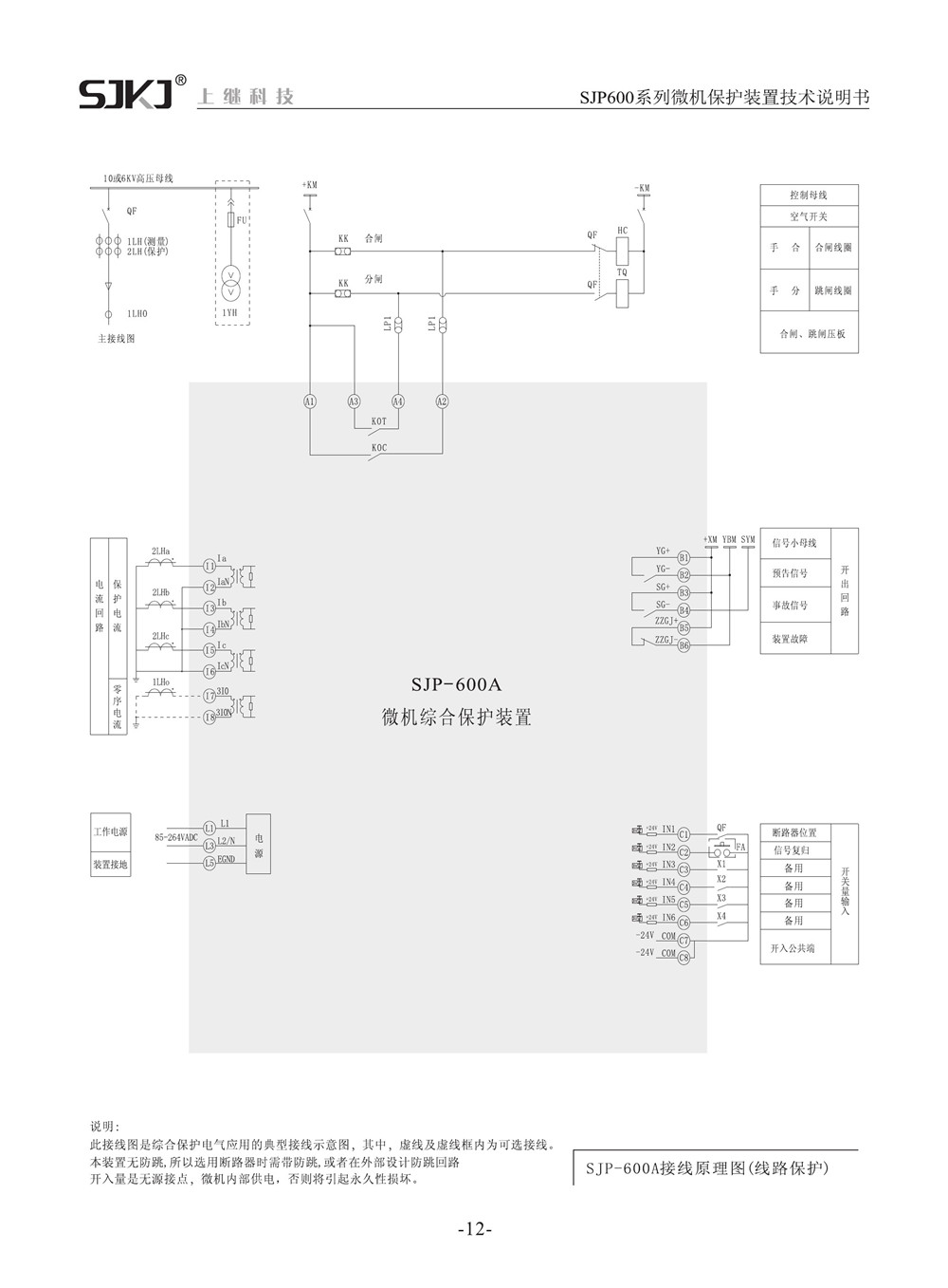 SJP-600A微機(jī)綜合保護(hù)裝置產(chǎn)品參數(shù)圖片二