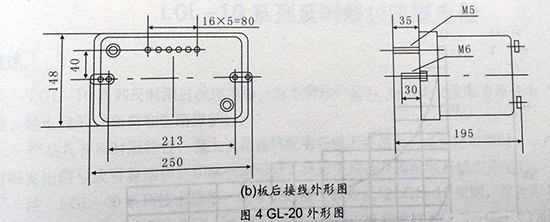 gl-15、25反時限過流繼電器板后接線圖