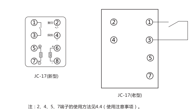 JC-17沖擊繼電器產(chǎn)品面板布置圖2