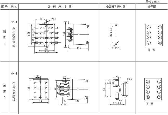 DT-13/90同步檢查繼電器尺寸圖