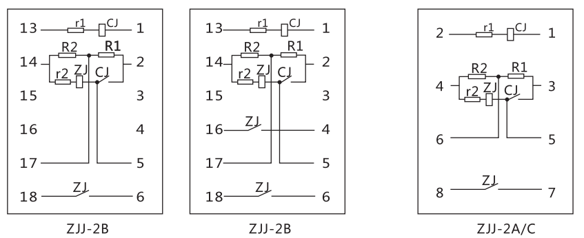 ZJJ-2B內(nèi)部接線及外引接線圖