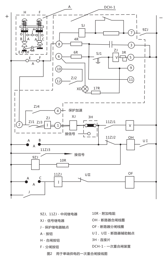 單端供電的一次重合閘裝置