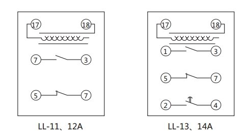 LL-11A繼電器內(nèi)部接線